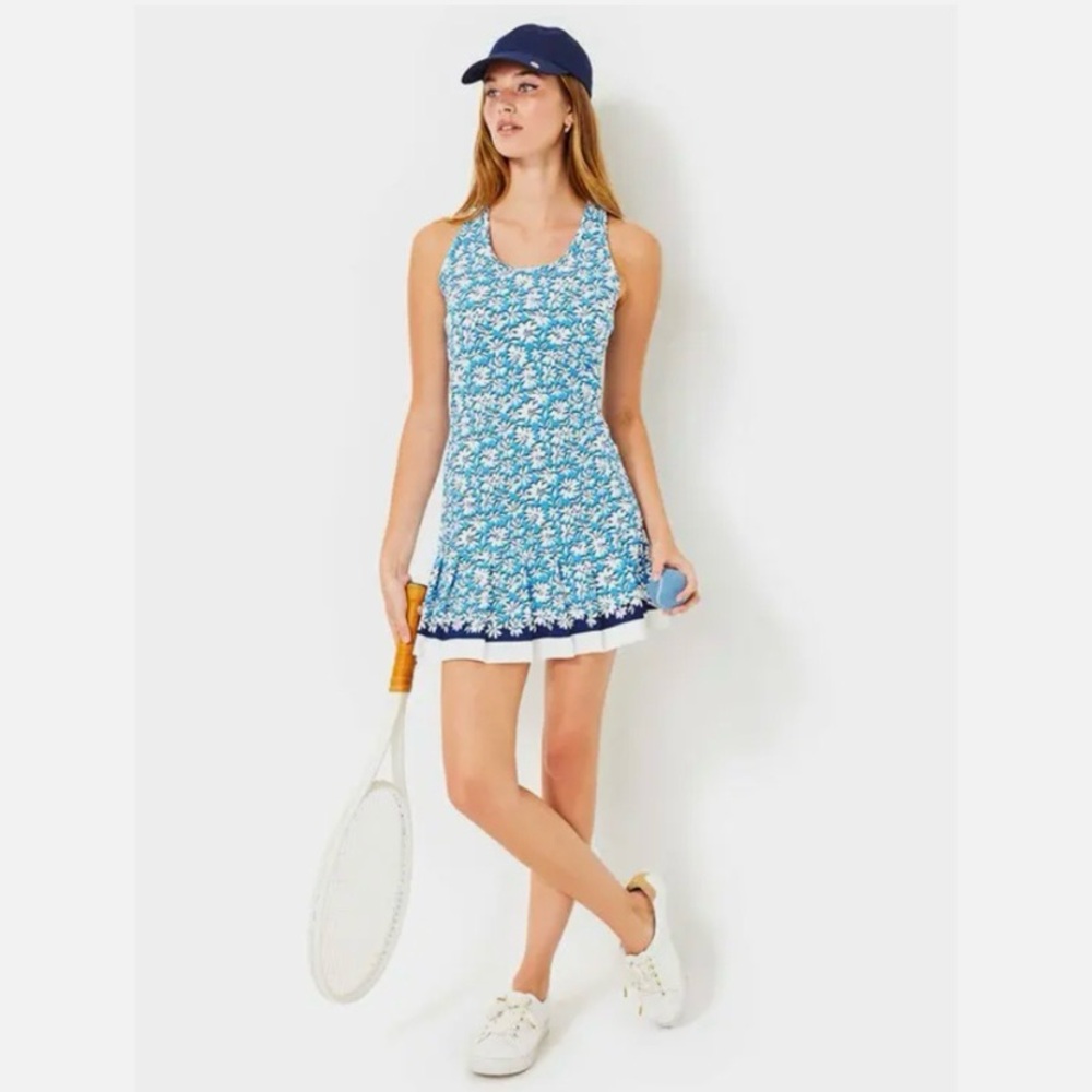 Lilly Pulitzer UPF 50+ Luxletic Ace Active Dress Lunar Blue Palm Beach New